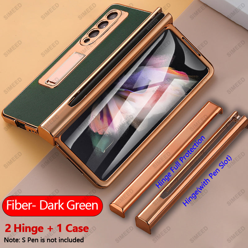 Samsung Galaxy Z Fold 4 3 2 5G Case With 2PCS Hinge Pen Slot and Capacitive Pen