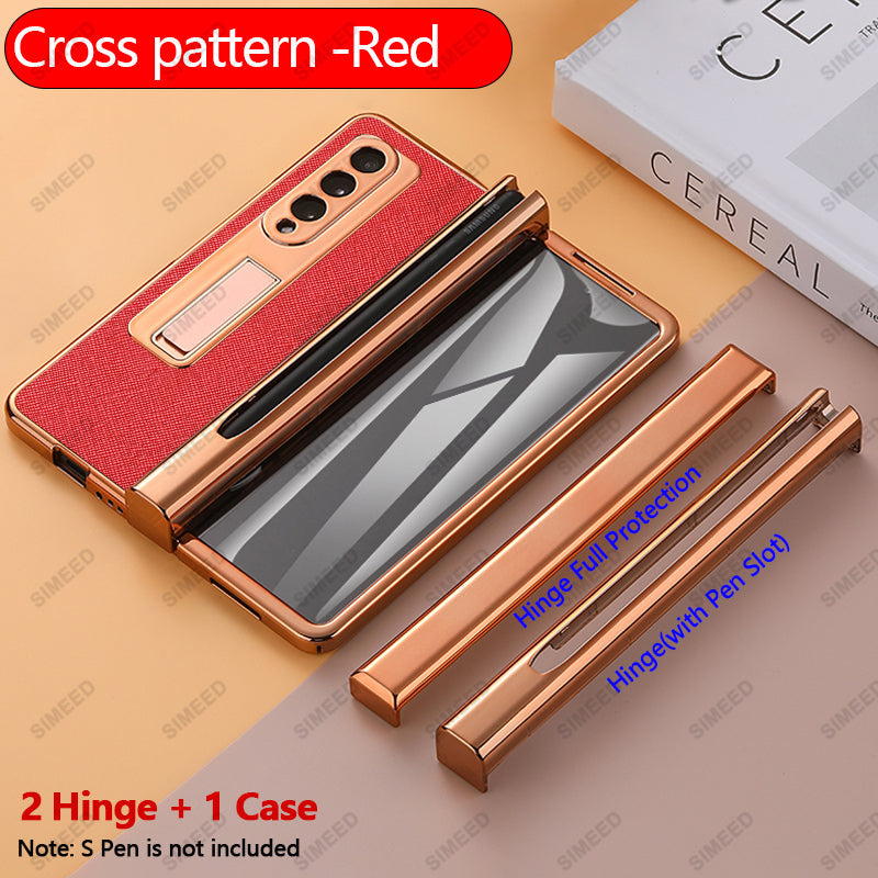 Samsung Galaxy Z Fold 4 3 2 5G Case With 2PCS Hinge Pen Slot and Capacitive Pen