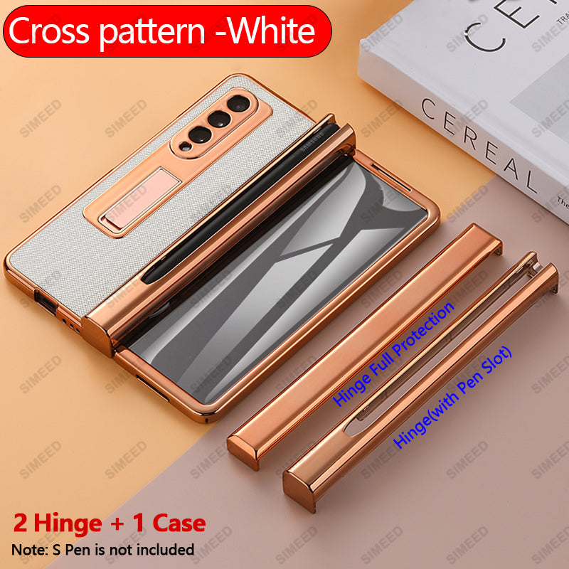 Samsung Galaxy Z Fold 4 3 2 5G Case With 2PCS Hinge Pen Slot and Capacitive Pen