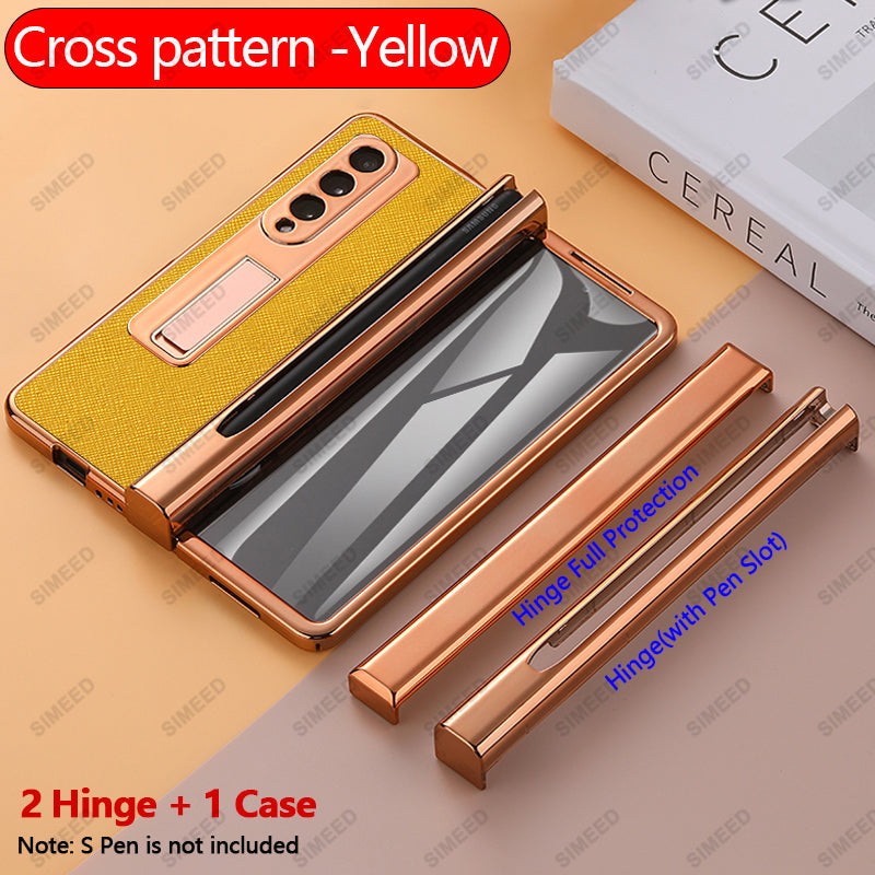 Samsung Galaxy Z Fold 4 3 2 5G Case With 2PCS Hinge Pen Slot and Capacitive Pen