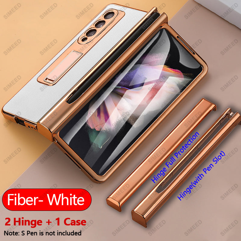 Samsung Galaxy Z Fold 4 3 2 5G Case With 2PCS Hinge Pen Slot and Capacitive Pen