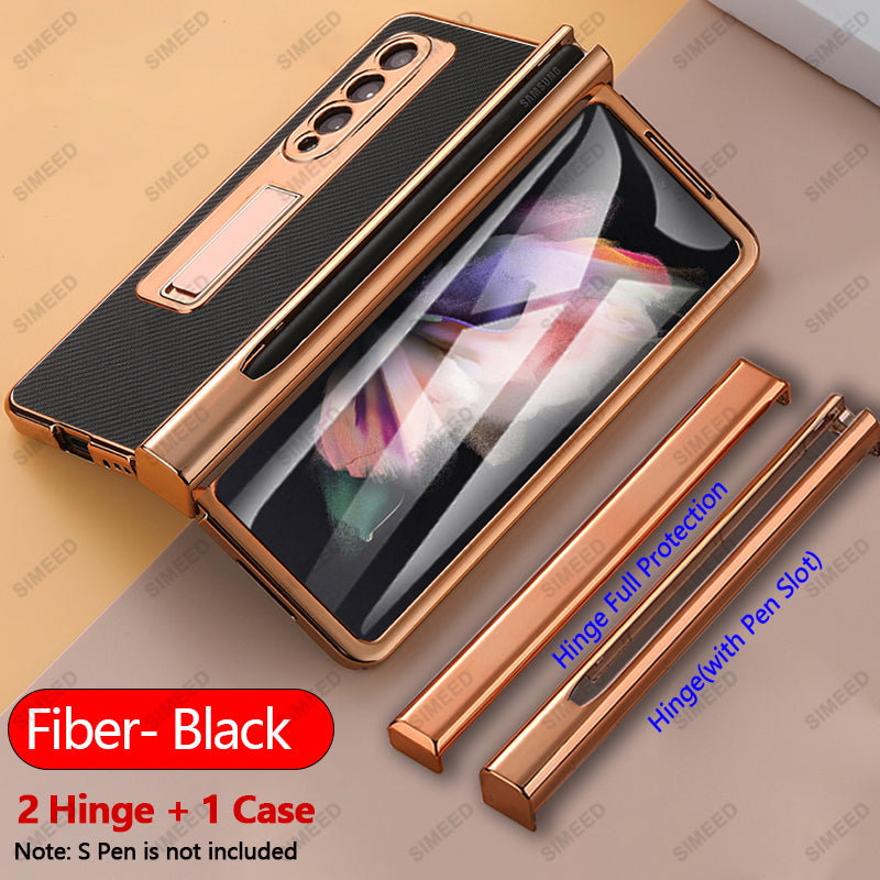 Samsung Galaxy Z Fold 4 3 2 5G Case With 2PCS Hinge Pen Slot and Capacitive Pen