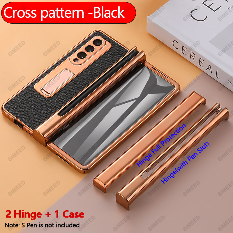 Samsung Galaxy Z Fold 4 3 2 5G Case With 2PCS Hinge Pen Slot and Capacitive Pen